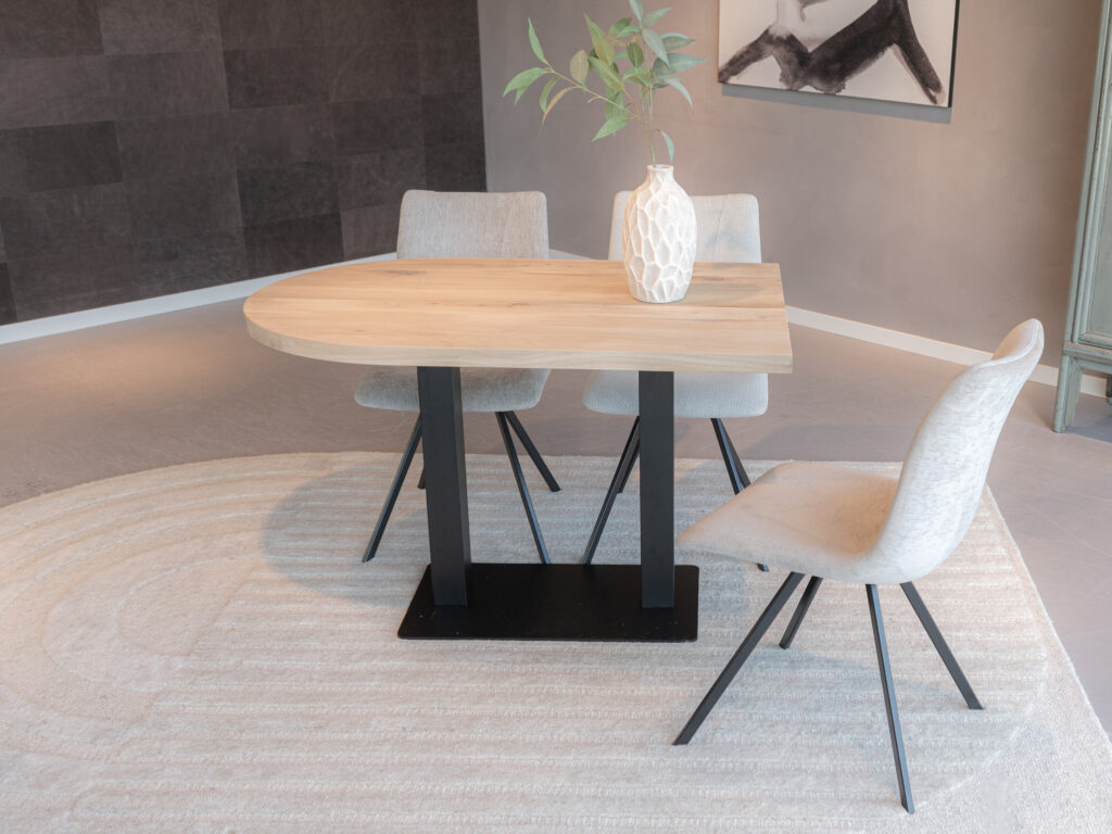 half ronde restaurant tafel 120x80cm massief eiken