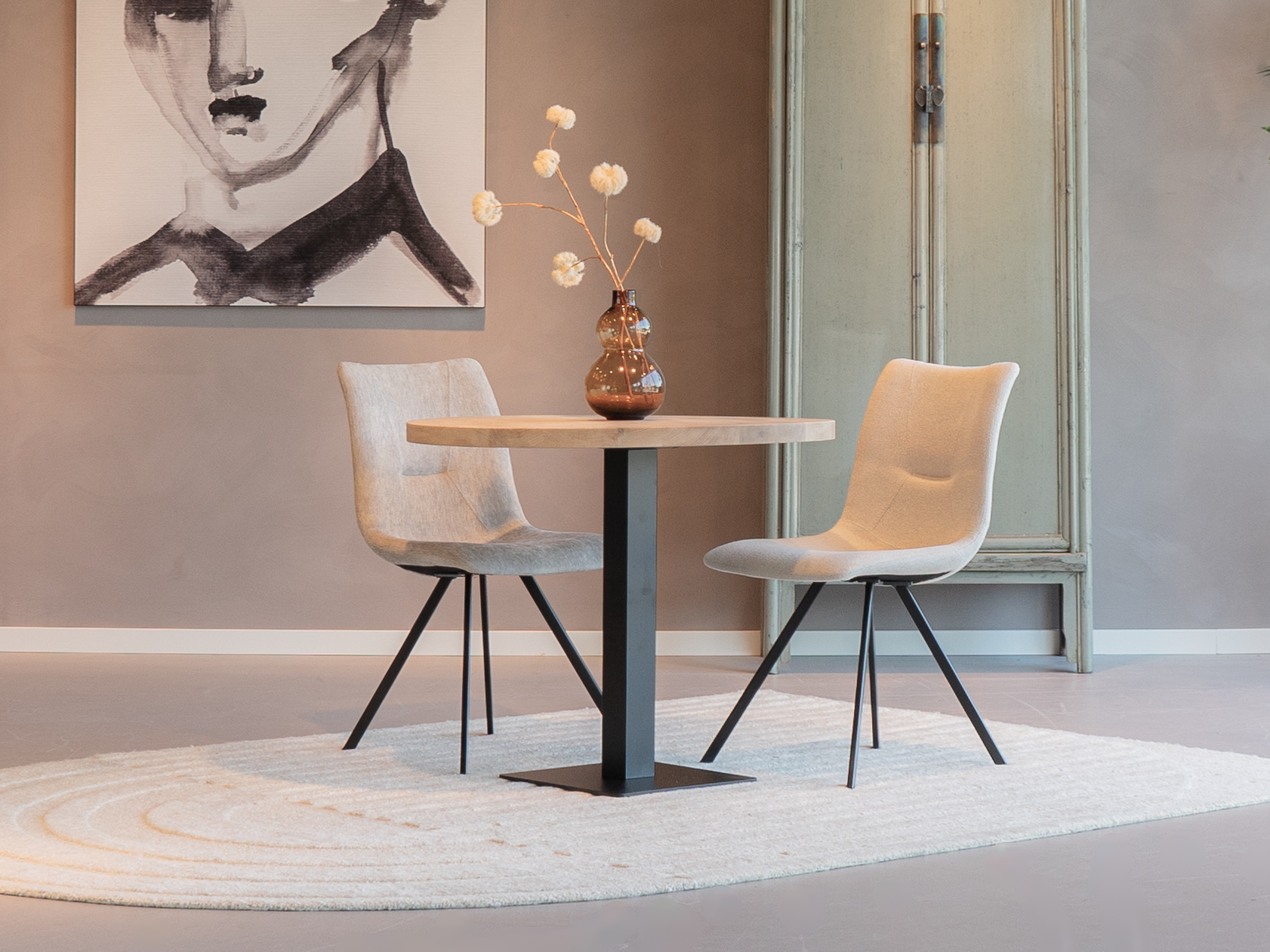 bistro tafels 90cm rond massief eiken