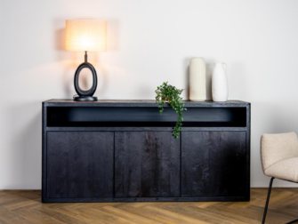 dressoir met open vakken zwart