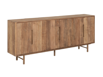 Dressoir Dublin - 220x40x90cm - teakhout top - 6 deurs