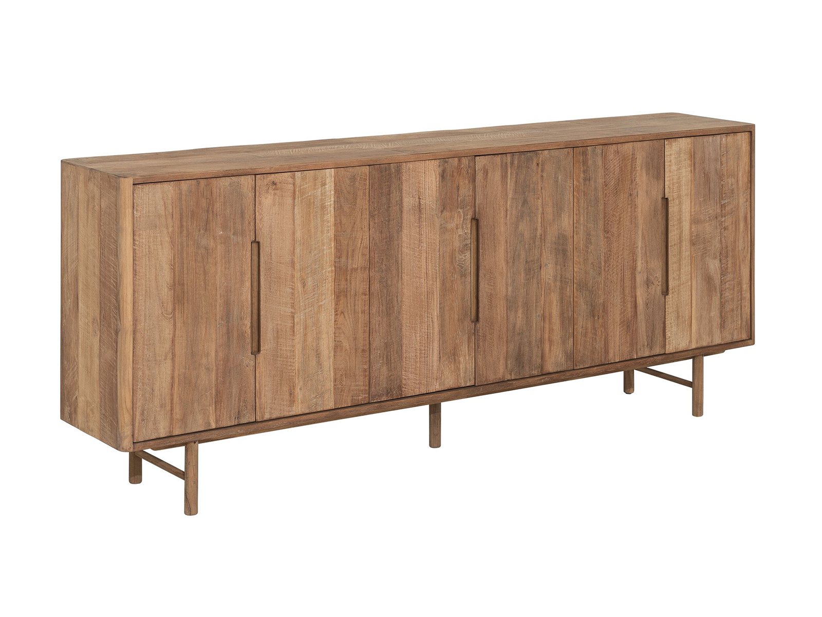 Dressoir Dublin - 220x40x90cm - teakhout top - 6 deurs