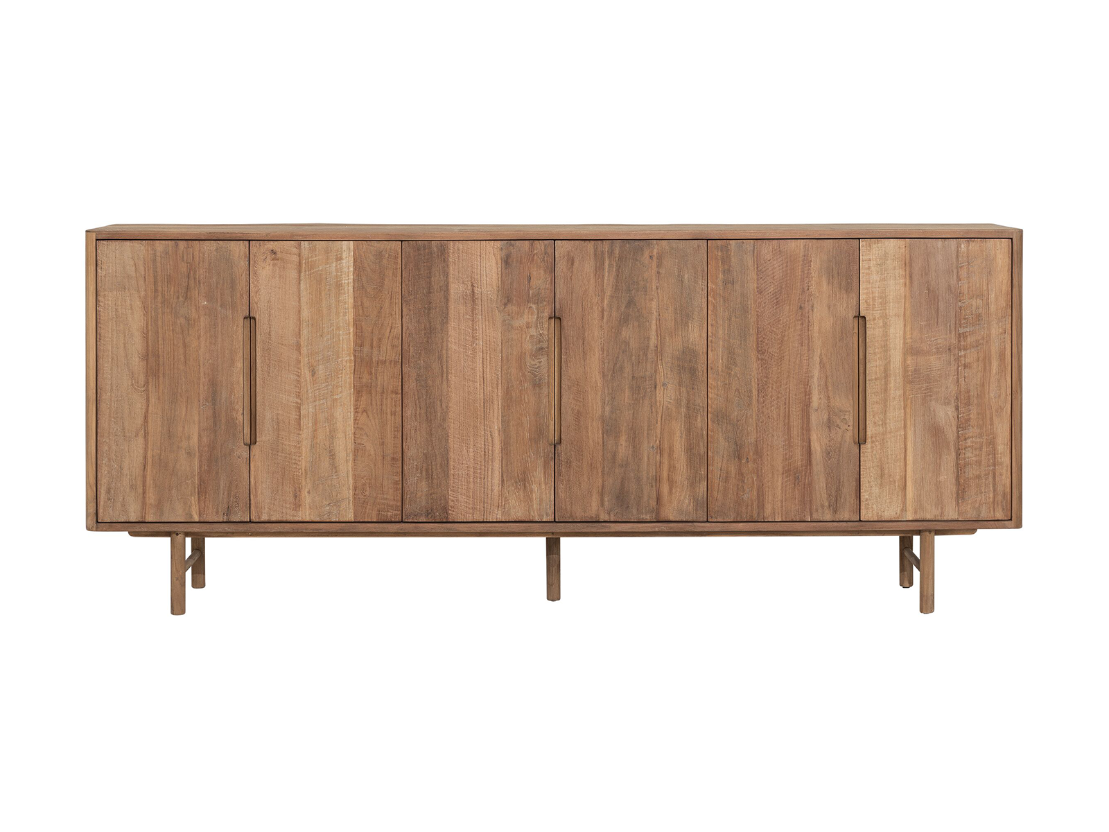Dressoir Dublin - 220x40x90cm - teakhout top - 6 deurs