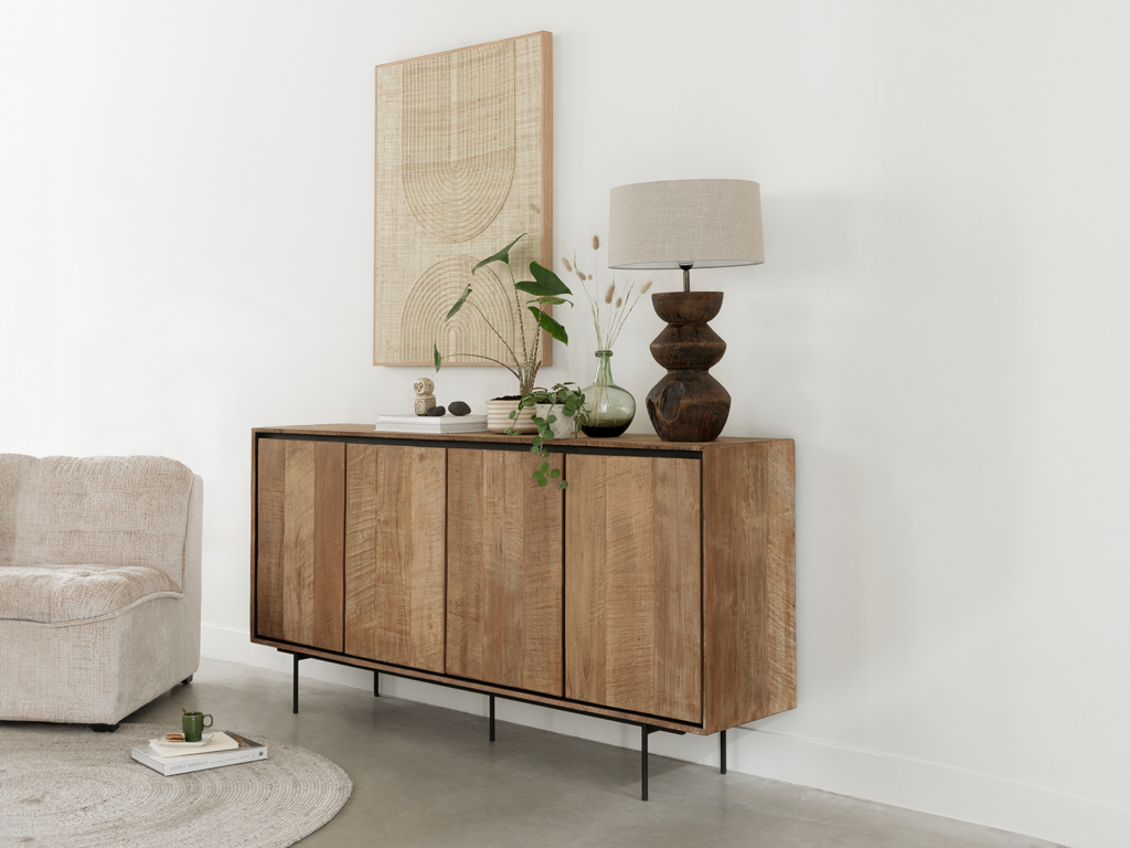 teakhouten dressoir met deuren