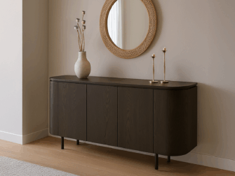 170cm dressoir met rondingen in het bruin