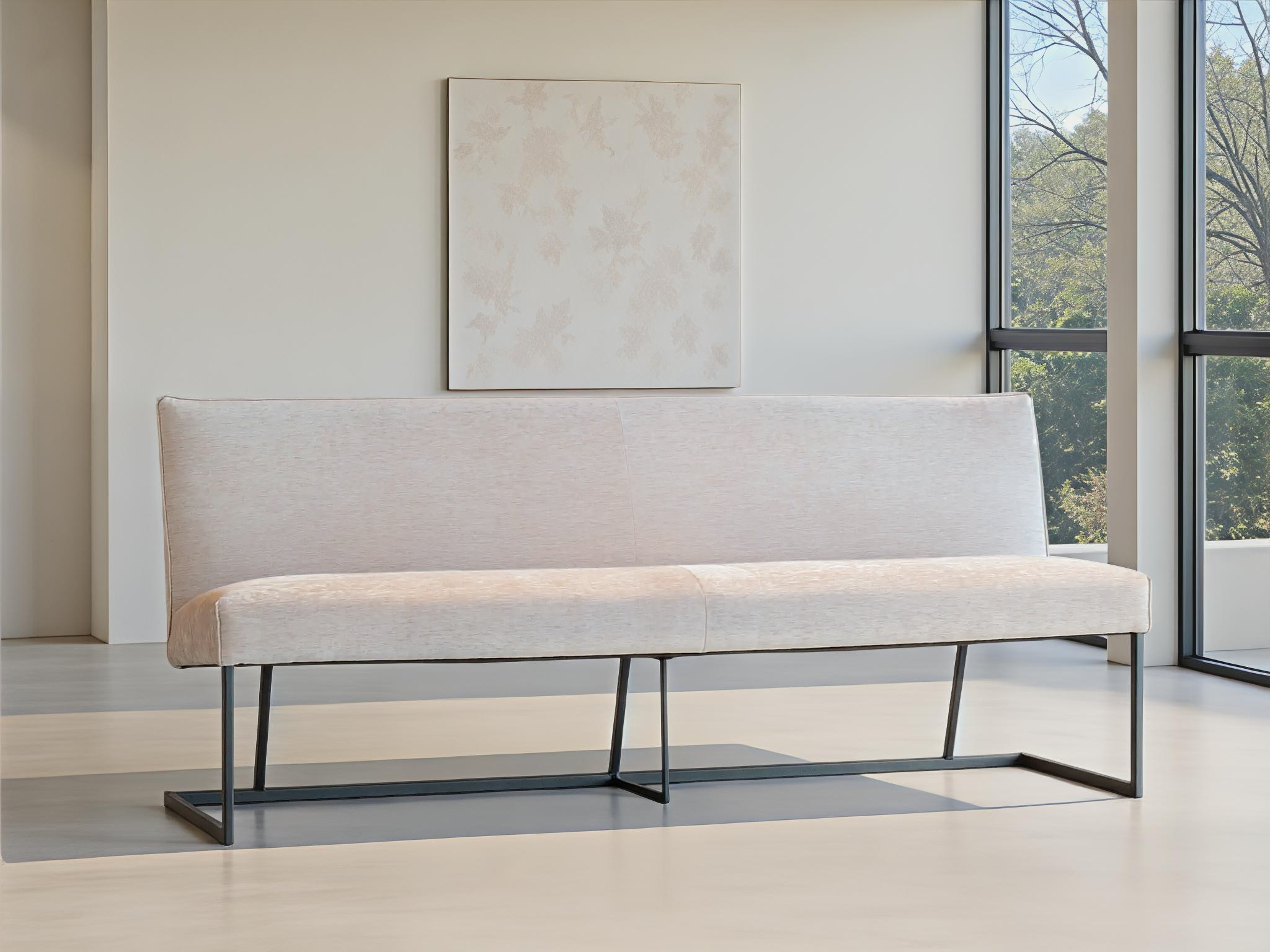 Eigentijdse eetkamerbank in modern wit design