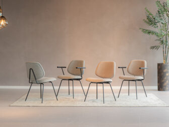 Eetkamerstoel Adelaide - grijs - beige - met arm - zonder arm Zonder en met armleuning eetkamerstoelen