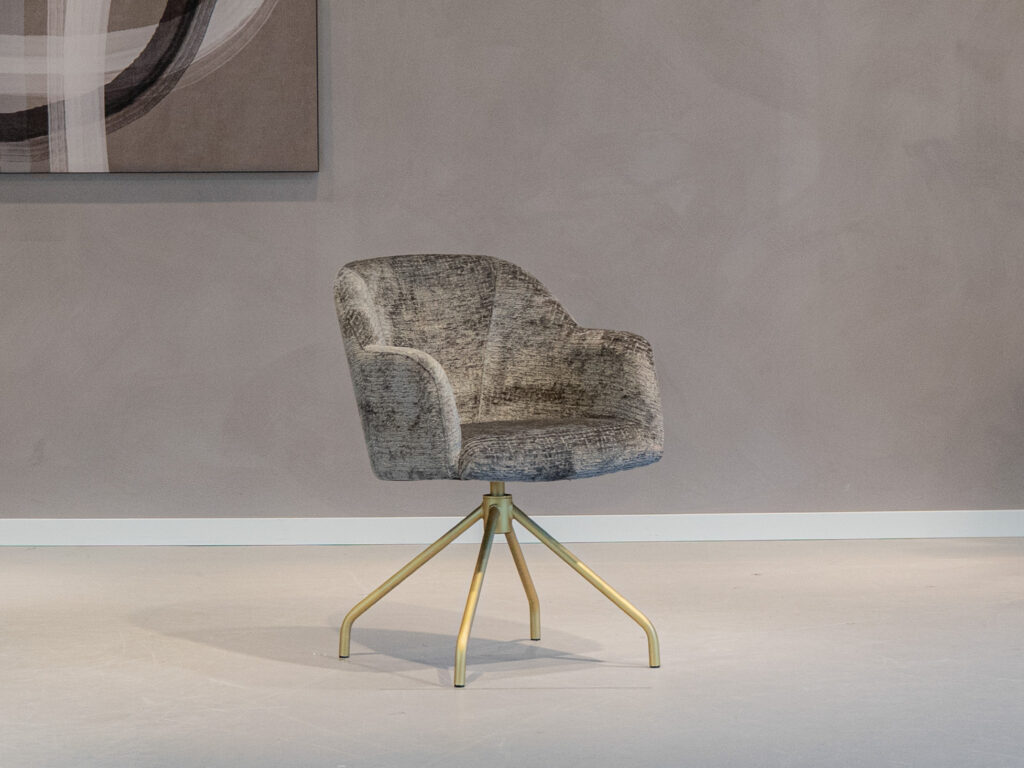 Eetkamerstoel Alcon - fusion wood - onderstel a - metaalkleur gold