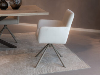 eetkamerstoel ecru magnum metaalkleur