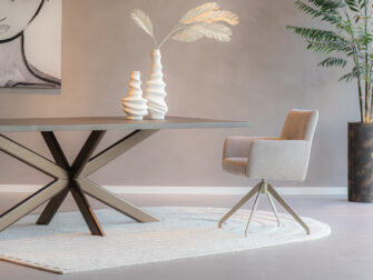 eetkamerstoel champagne spin poot