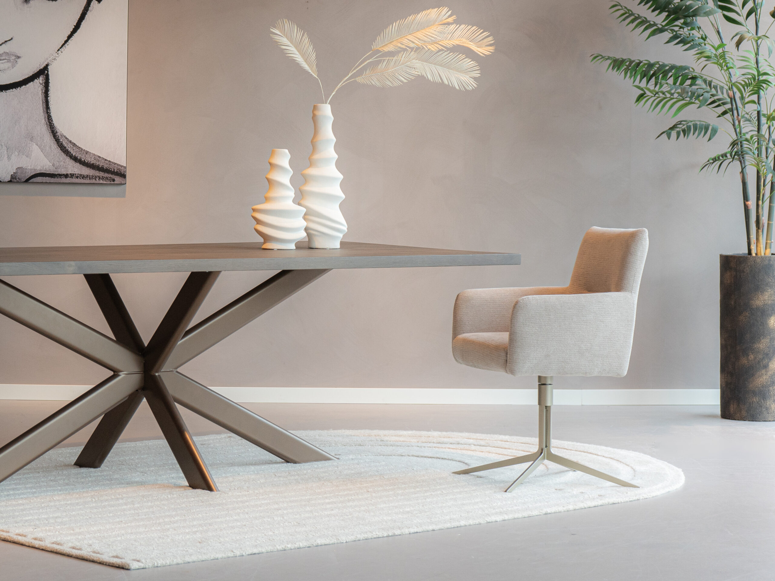 champagne metaalkleur eetkamerstoel