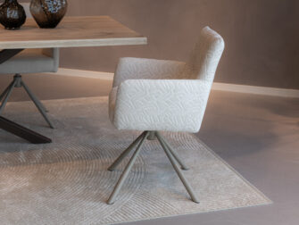 Eetkamerstoel armleuning stof met patroon draaibaar