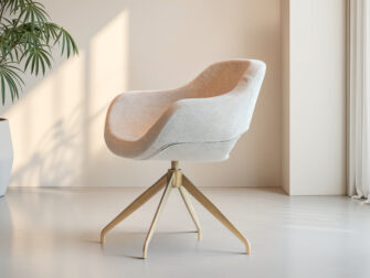 Luxe draaistoel voor de eettafel met zachte rondingen