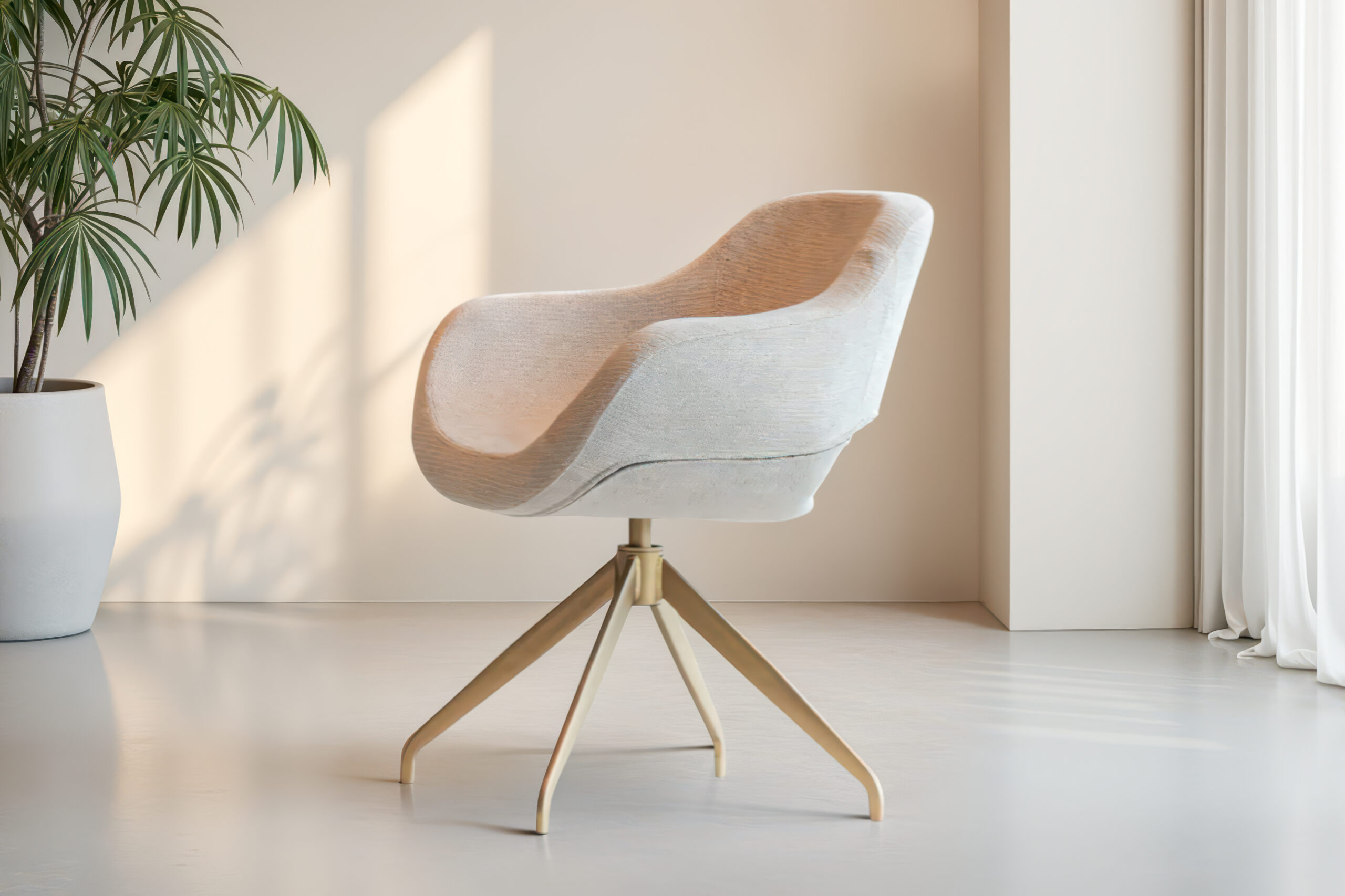 Luxe draaistoel voor de eettafel met zachte rondingen