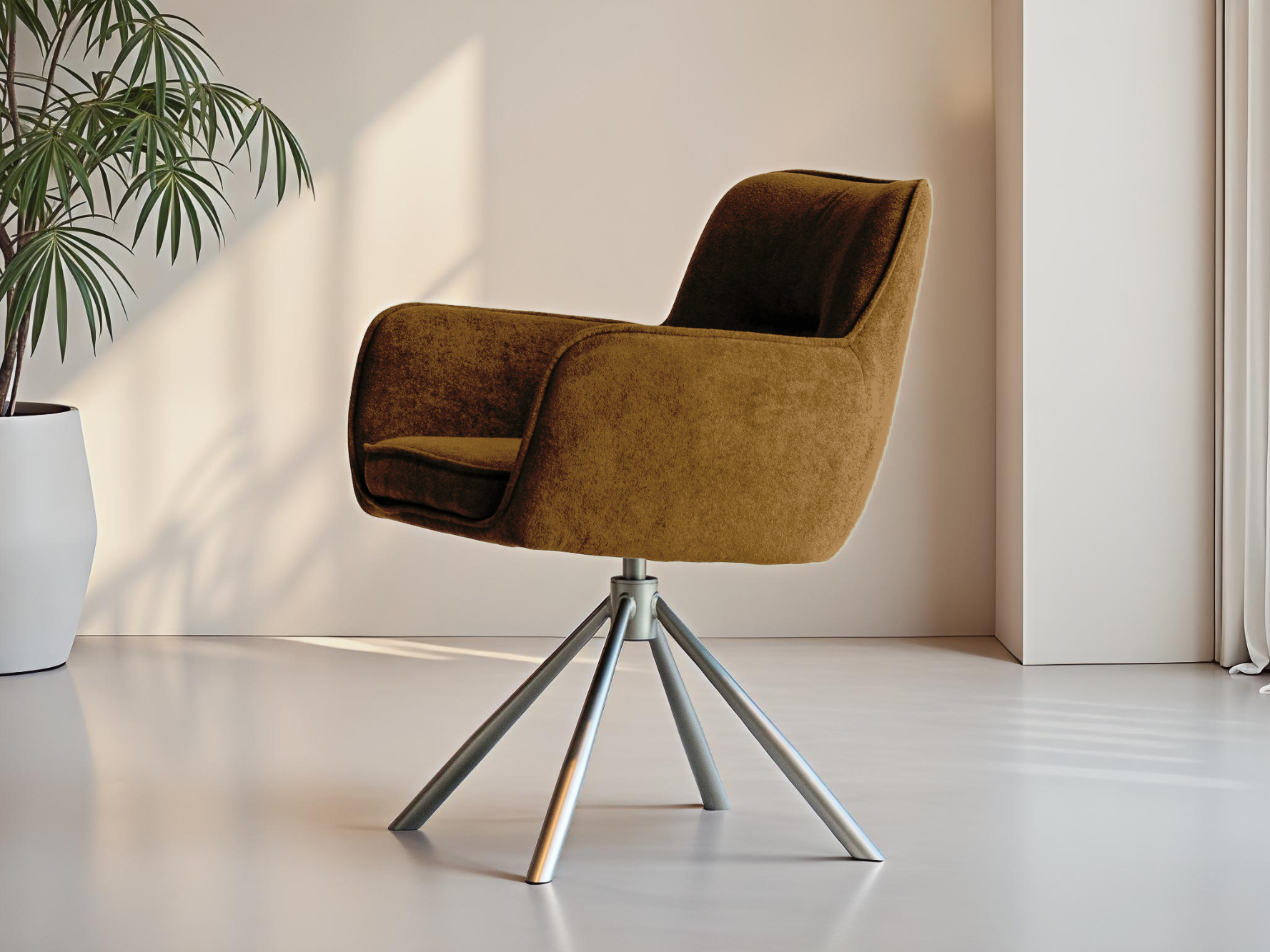 Warmgele eetkamerstoel met opvallende, moderne look