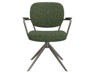 Eetkamerstoel Axton - forest - met arm - metaalkleur dark green