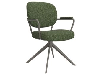 Eetkamerstoel Axton - forest - met arm - metaalkleur dark green