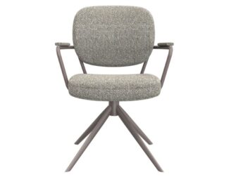 Eetkamerstoel Axton - mushroom - met arm - metaalkleur brons