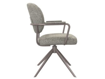 Eetkamerstoel Axton - mushroom - met arm - metaalkleur brons