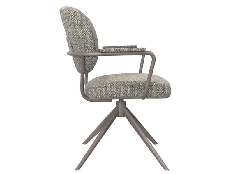 Eetkamerstoel Axton - mushroom - met arm - metaalkleur brons