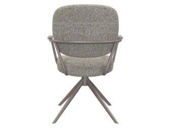 Eetkamerstoel Axton - mushroom - met arm - metaalkleur brons