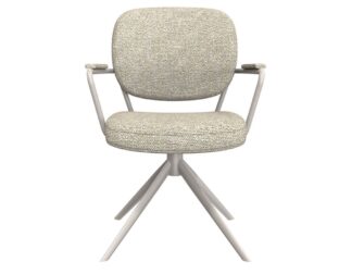 Eetkamerstoel Axton - naturel - met arm - metaalkleur taupe