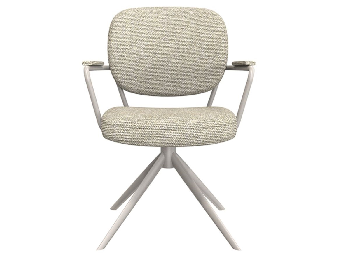 Eetkamerstoel Axton - naturel - met arm - metaalkleur taupe