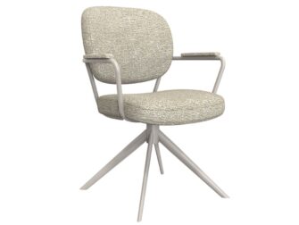 Eetkamerstoel Axton - naturel - met arm - metaalkleur taupe