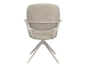 Eetkamerstoel Axton - naturel - met arm - metaalkleur taupe