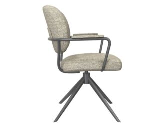 Eetkamerstoel Axton - naturel - met arm - metaalkleur zwart