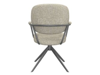 Eetkamerstoel Axton - naturel - met arm - metaalkleur zwart