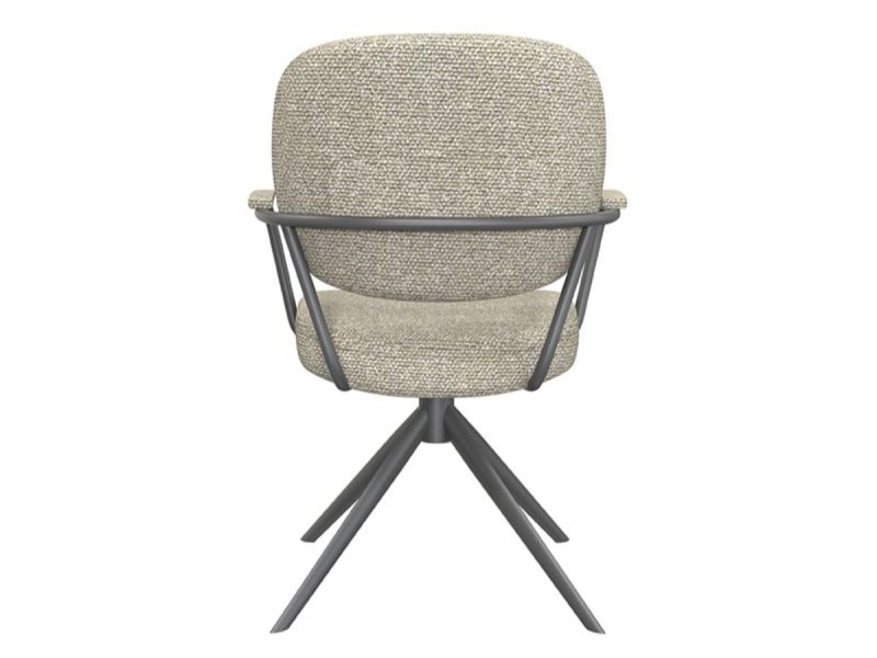 Eetkamerstoel Axton - naturel - met arm - metaalkleur zwart