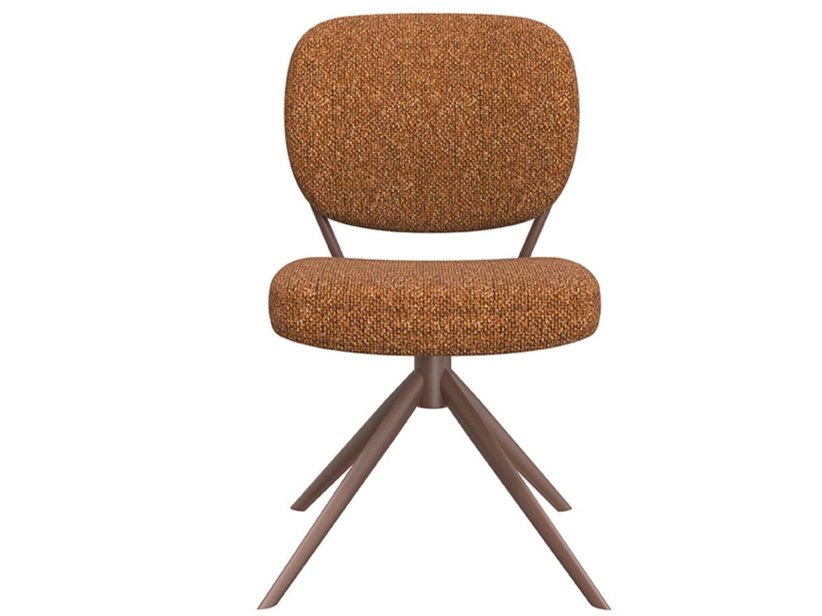 Eetkamerstoel Axton - coral - zonder arm - metaalkleur terra