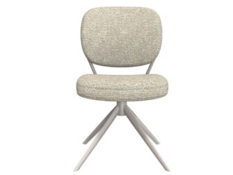 Eetkamerstoel Axton - naturel - zonder arm - metaalkleur taupe