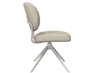 Eetkamerstoel Axton - naturel - zonder arm - metaalkleur taupe