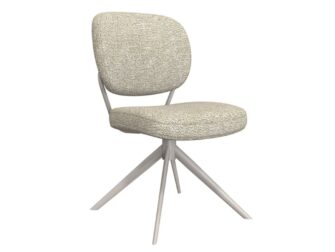 Eetkamerstoel Axton - naturel - zonder arm - metaalkleur taupe