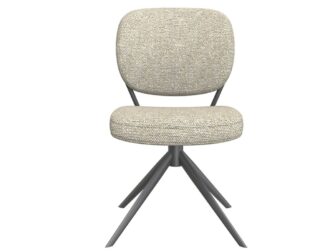 Eetkamerstoel Axton - naturel - zonder arm - metaalkleur zwart