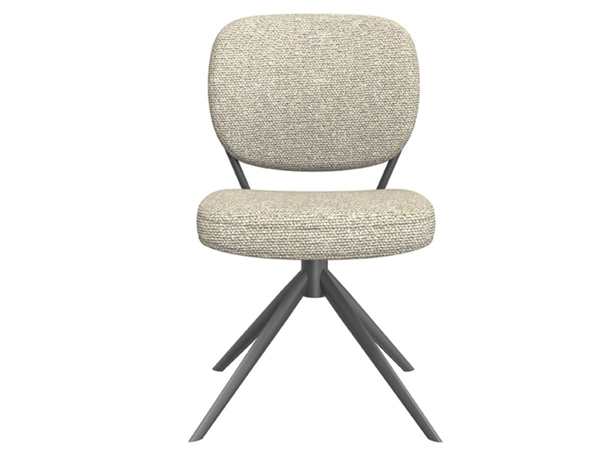 Eetkamerstoel Axton - naturel - zonder arm - metaalkleur zwart