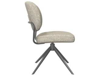 Eetkamerstoel Axton - naturel - zonder arm - metaalkleur zwart