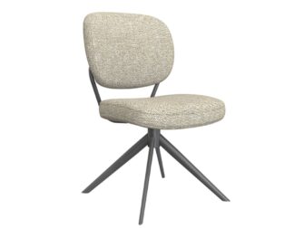 Eetkamerstoel Axton - naturel - zonder arm - metaalkleur zwart