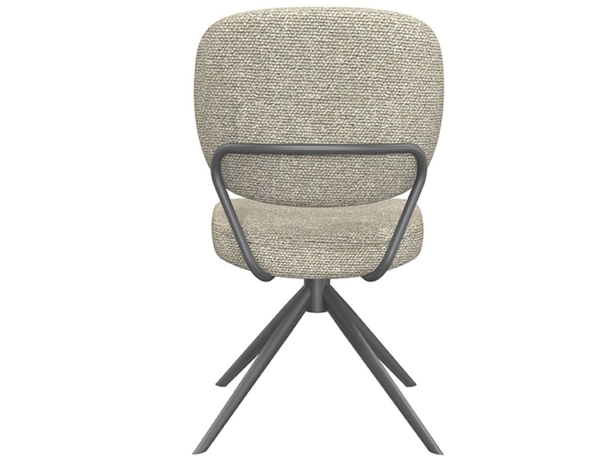 Eetkamerstoel Axton - naturel - zonder arm - metaalkleur zwart