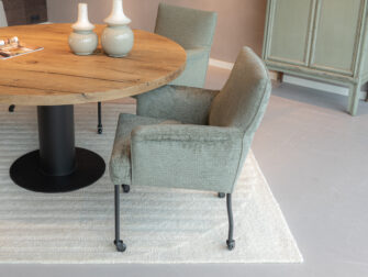 Eetkamerstoel Cazorla - fusion thyme - met arm - met wielen eetkamerstoelen met patronen stof
