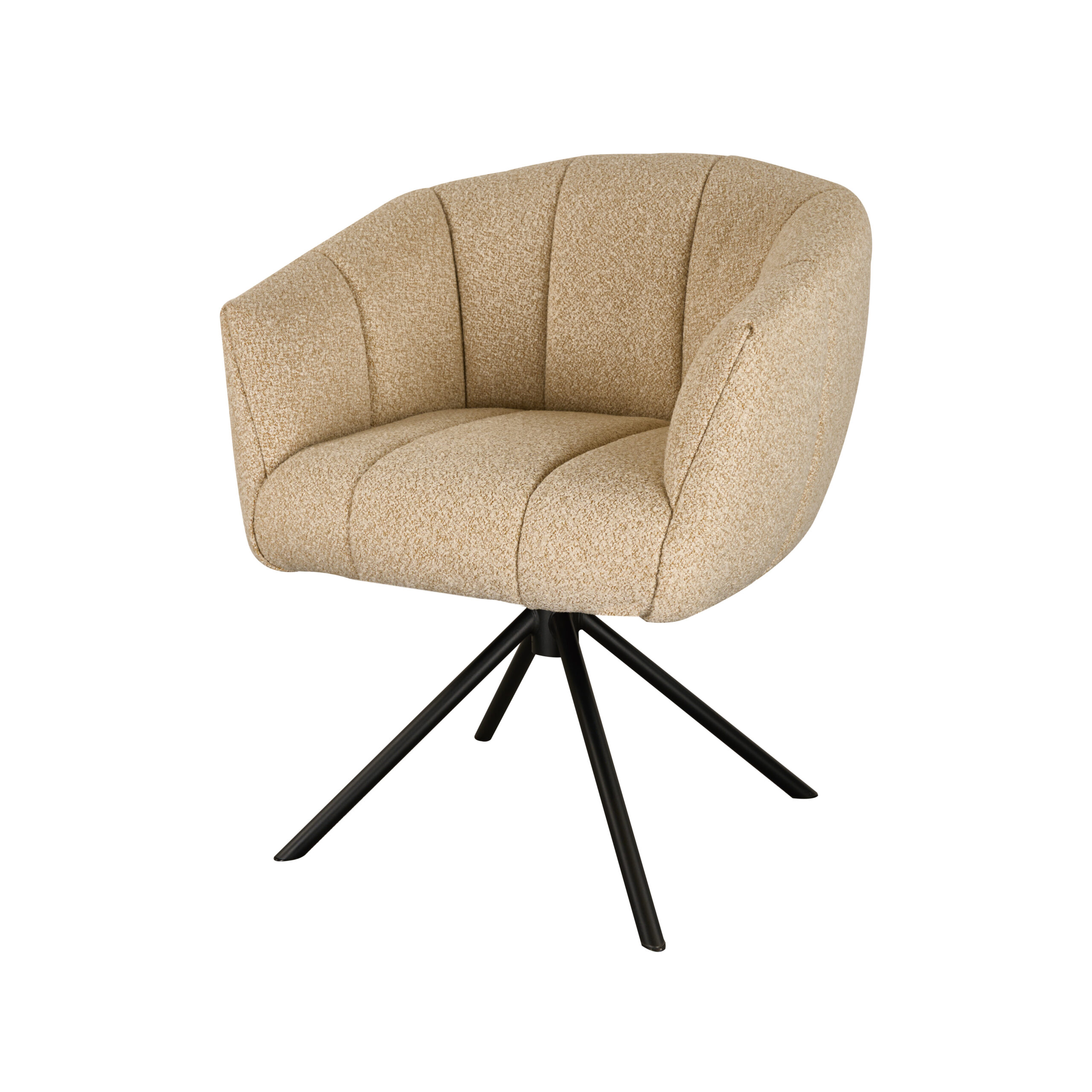 Eetkamerstoel Cloud - beige - metaalkleur zwart