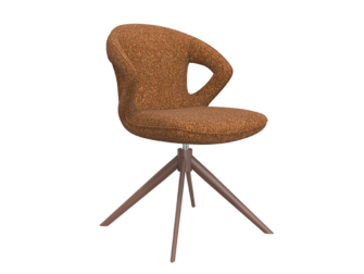 Eetkamerstoel Corvo - coral - met arm - metaalkleur terra