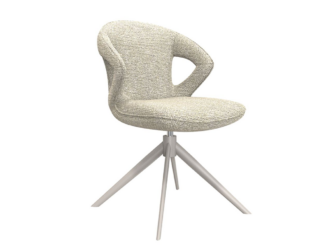 Eetkamerstoel Corvo - naturel - met arm - metaalkleur taupe