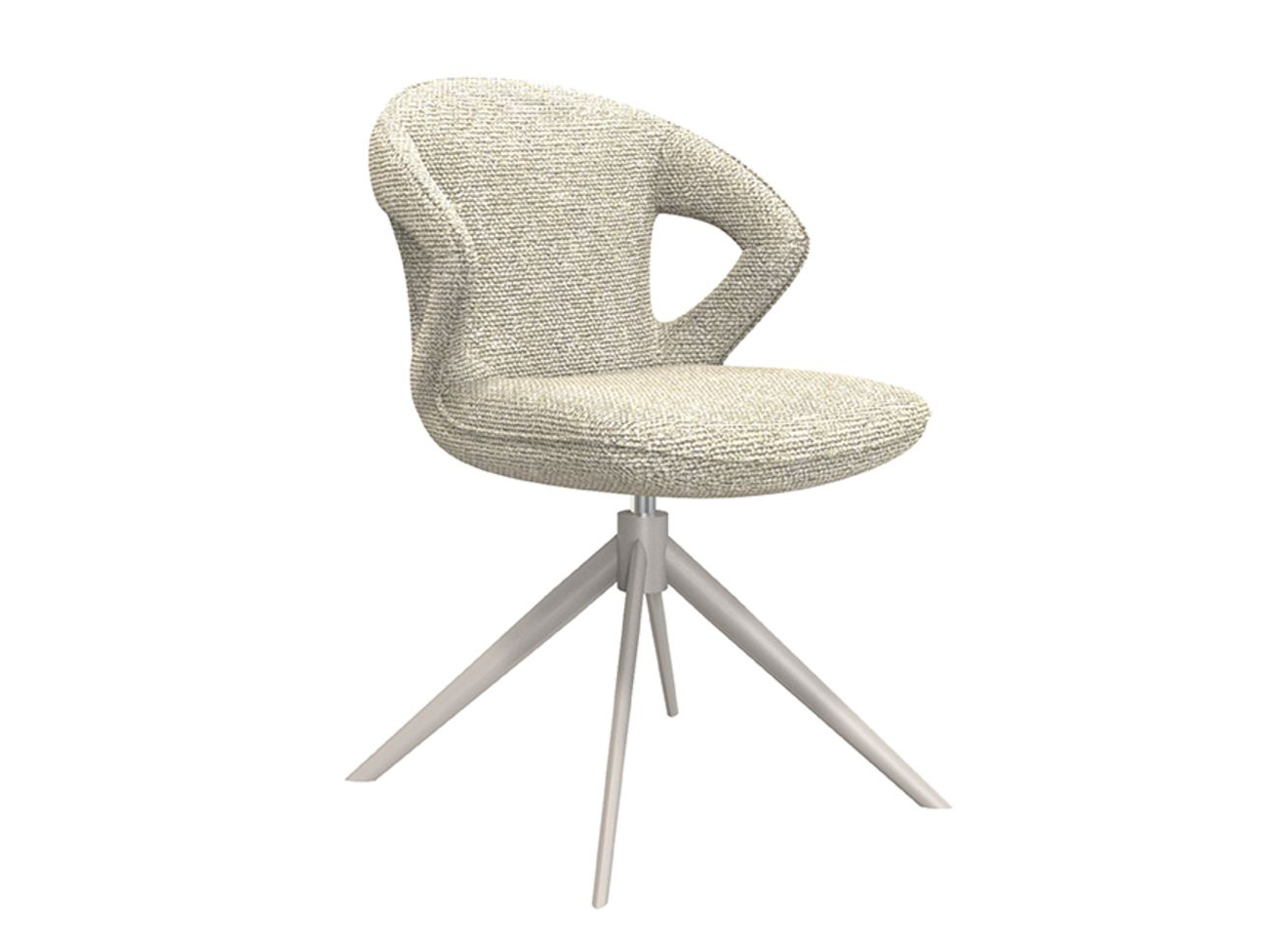 Eetkamerstoel Corvo - naturel - met arm - metaalkleur taupe