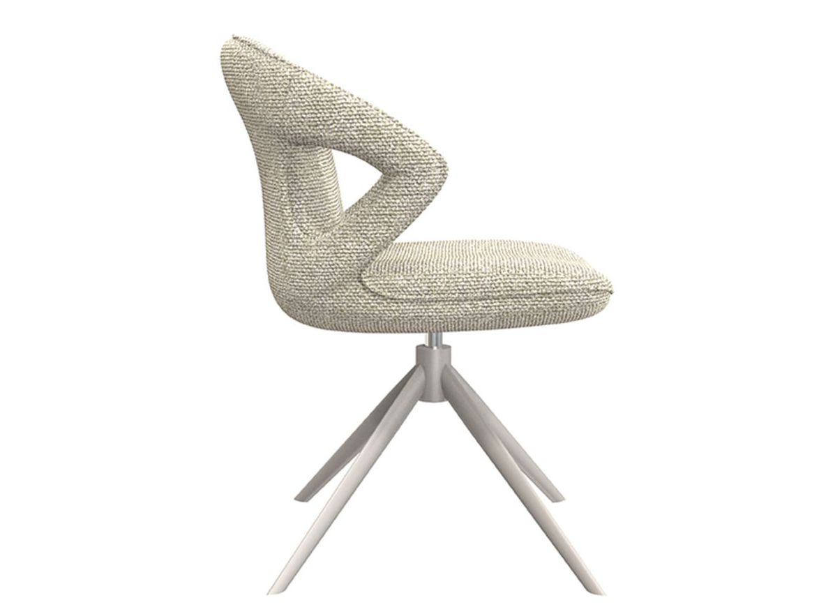 Eetkamerstoel Corvo - naturel - met arm - metaalkleur taupe