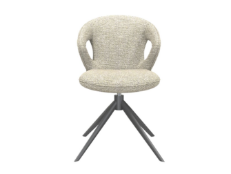 Eetkamerstoel Corvo - naturel - met arm - metaalkleur zwart