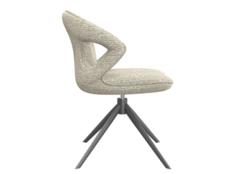 Eetkamerstoel Corvo - naturel - met arm - metaalkleur zwart