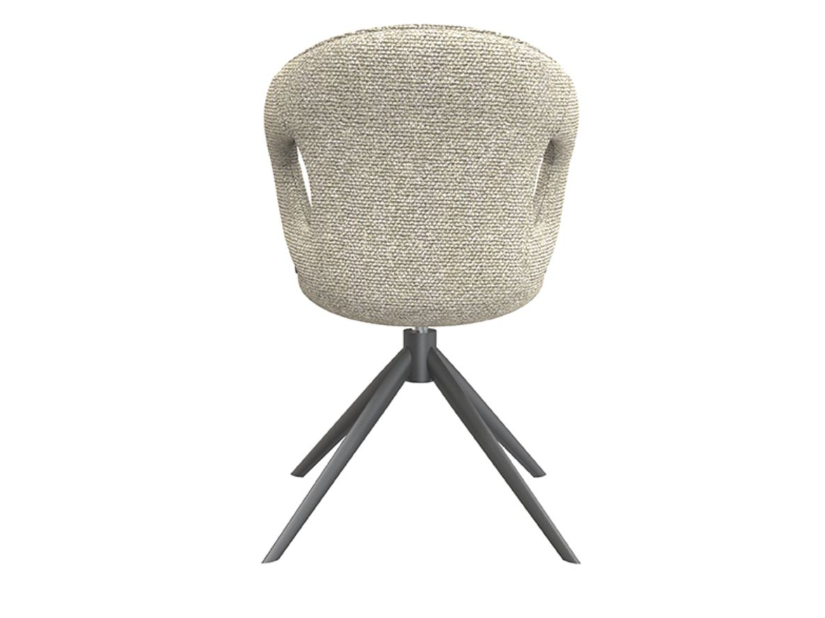 Eetkamerstoel Corvo - naturel - met arm - metaalkleur zwart