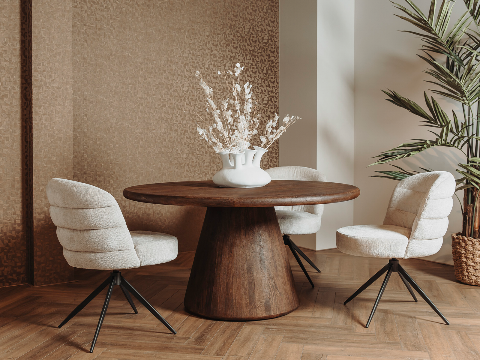 witte eetkamer stoelen met draai functie